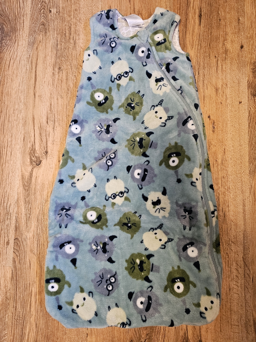 Kids Blue Fleece Monster Print Sleep Sack